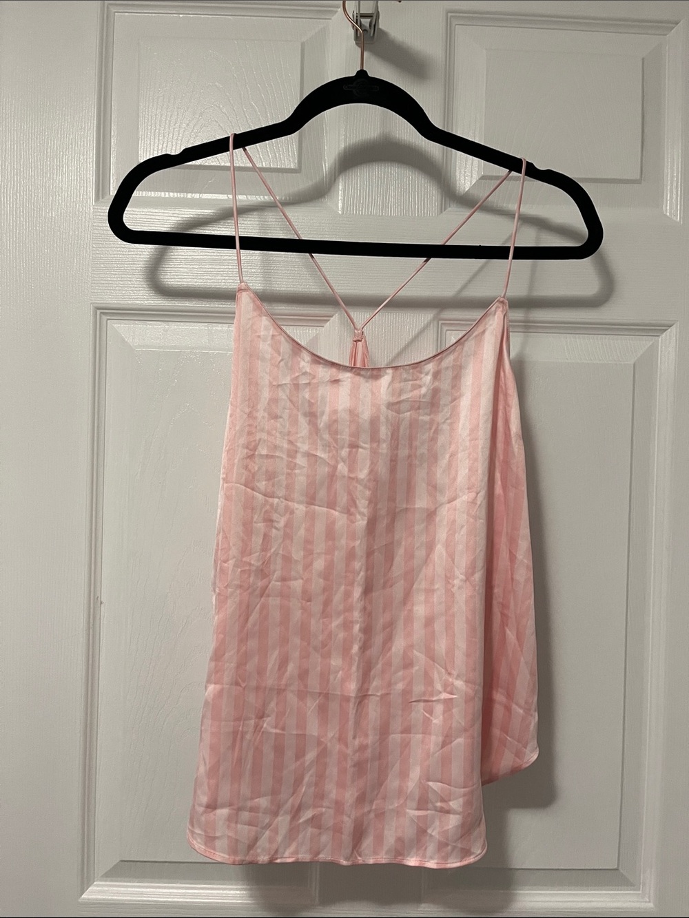 Victoria's Secret Pink Striped Satin Chemise